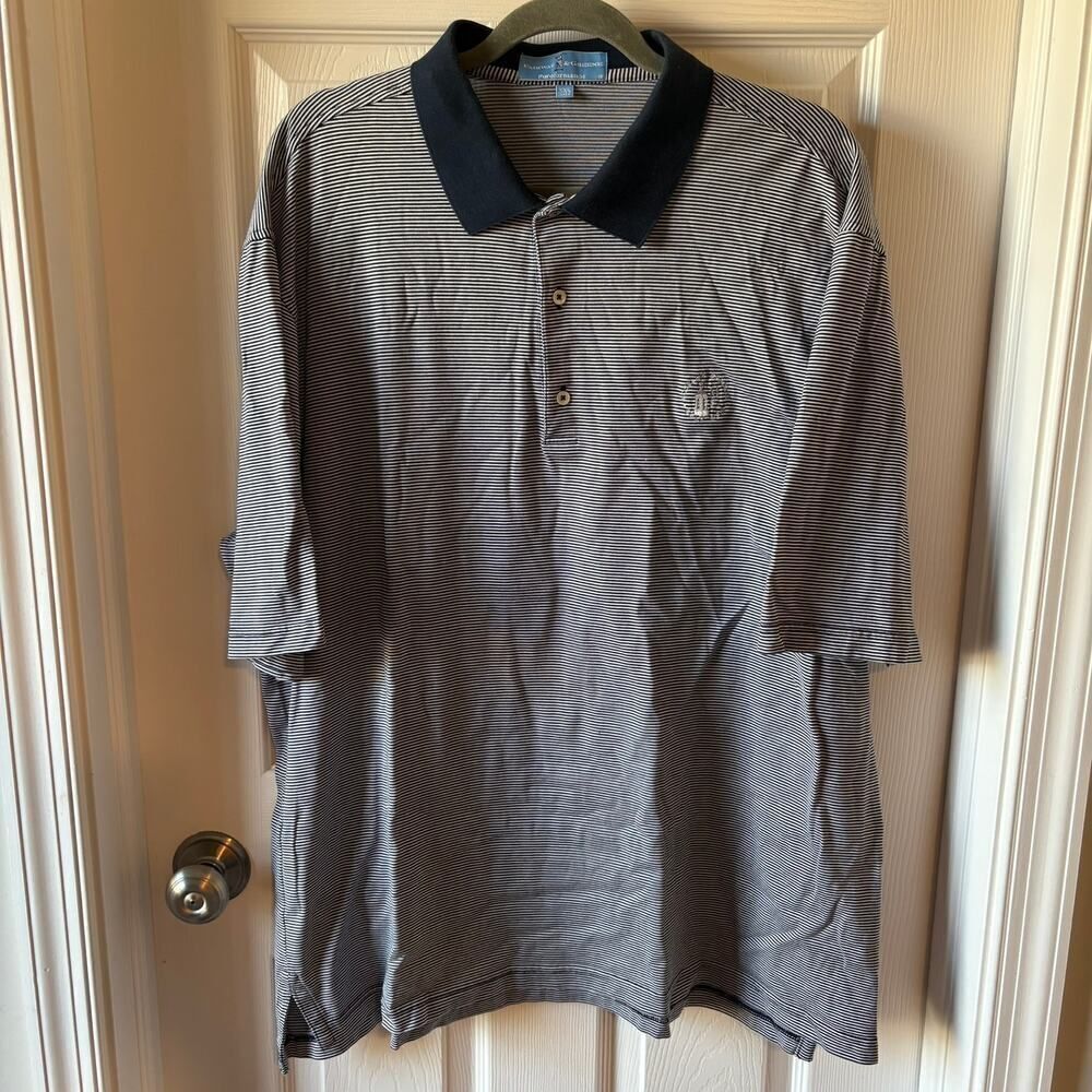 Fairway & Greene Performance Moselem Springs Golf Club Stripe Polo Navy XXL